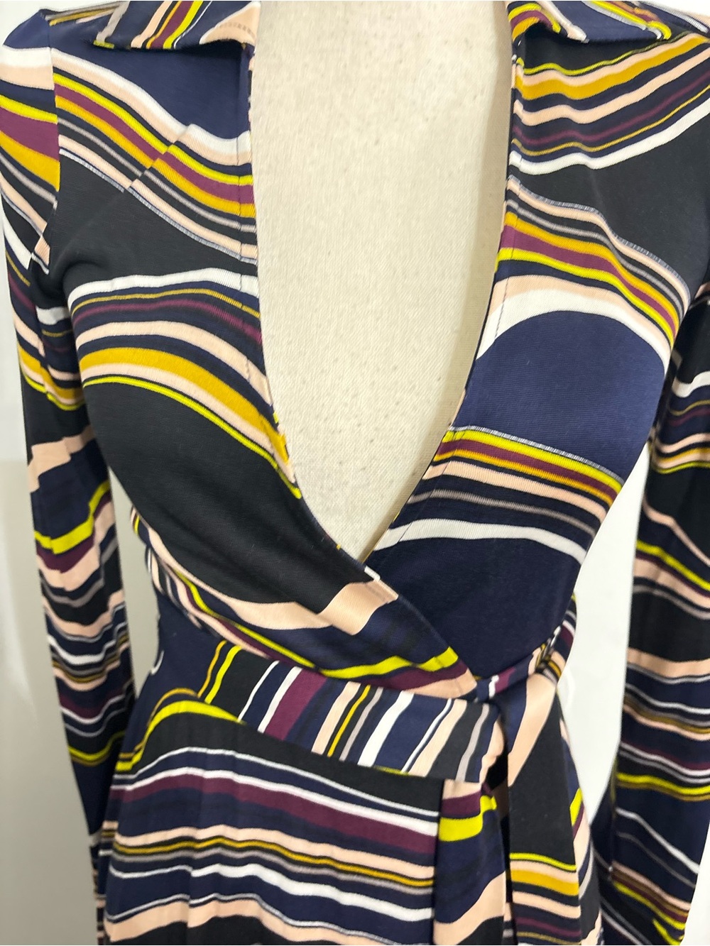 DVF Diane von Furstenberg Silk Jersey Wrap Dress Size 2 Wave Print
EUC - Picture 3 of 8
